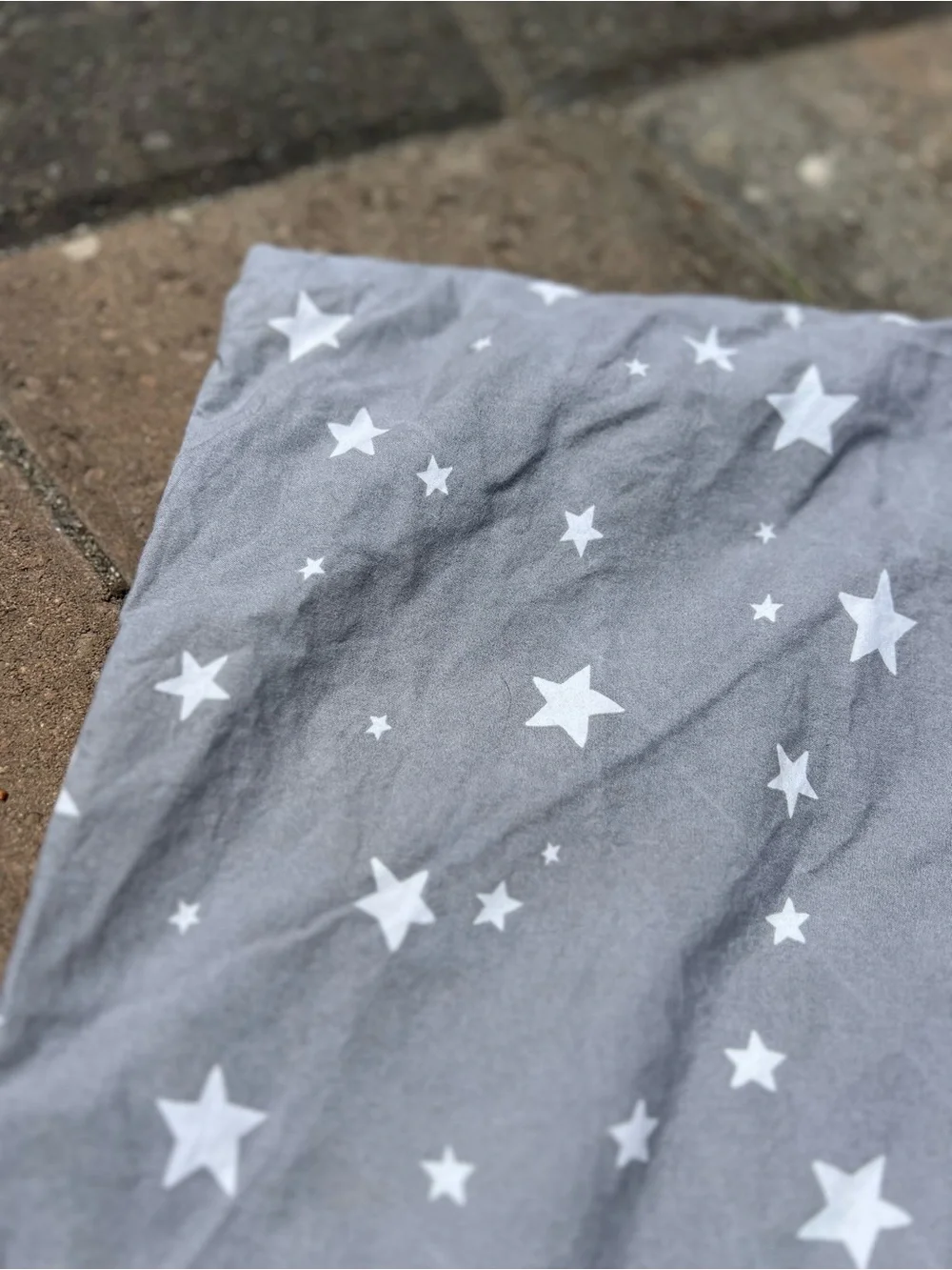 Pottery Barn Teen Gray Star Duvet Cover Full/Queen 100% Organic Cotton Stars